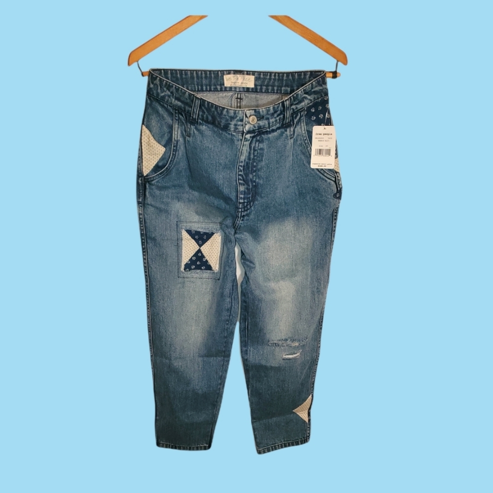 Free People We The Free  Patchwork Destroyed  Jean